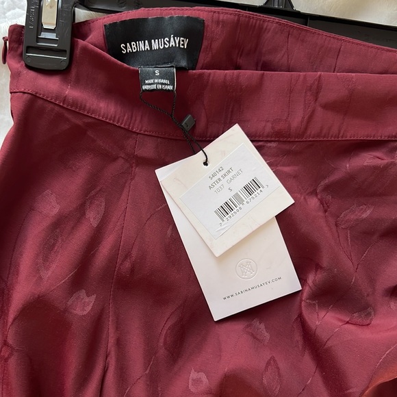 Sabina Musayev Aster Skirt in Garnet Small - Picture 10 of 11